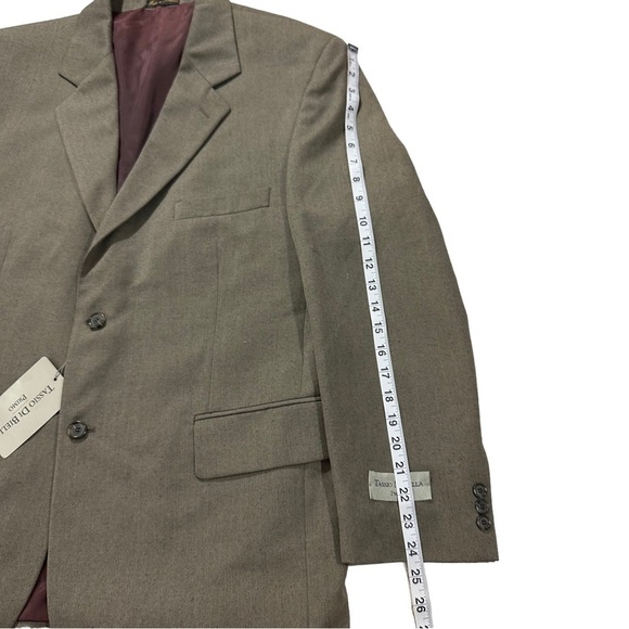 Tassio Di Biella Primo Men Green Tan 2-Button Suit Jacket Sz 44S Wool Blend NWT - Picture 10 of 12